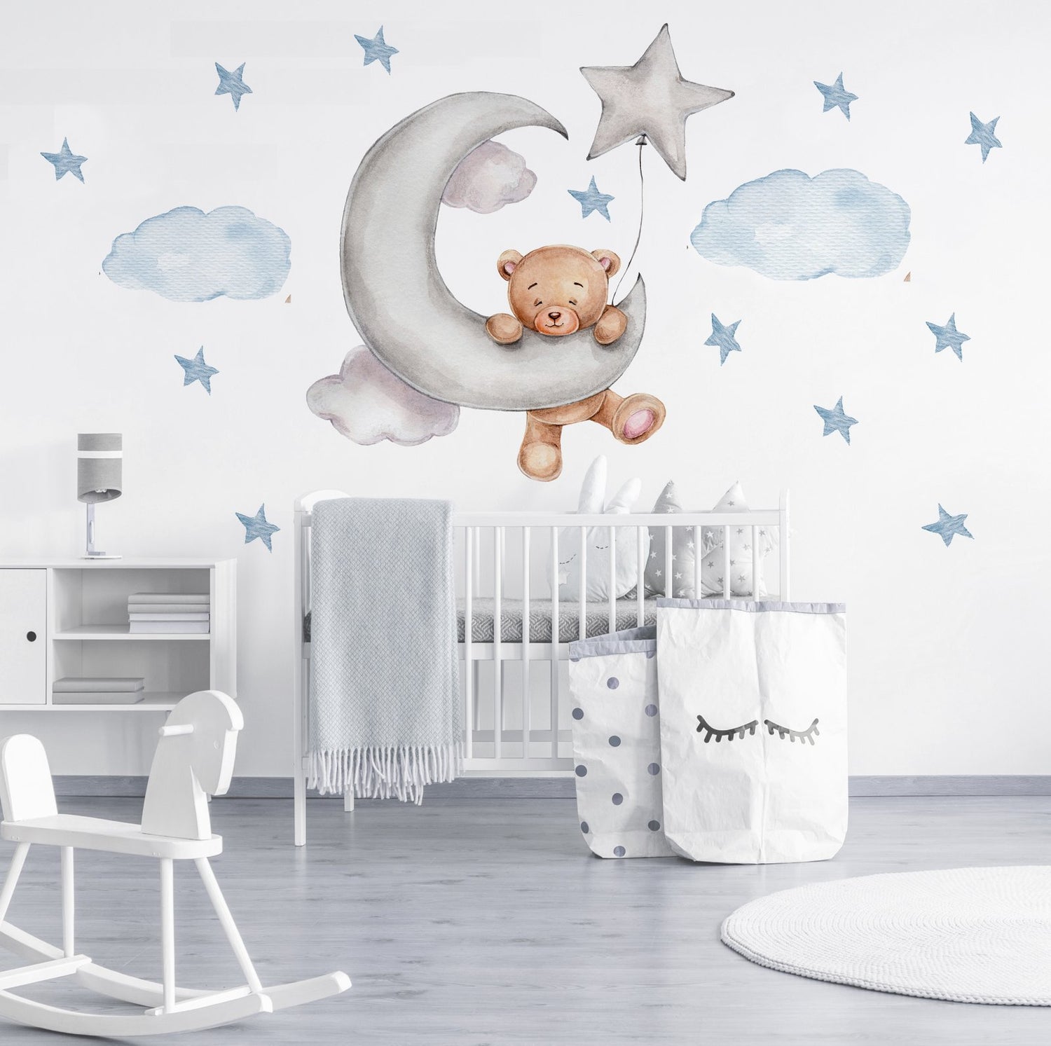Vinilos Adhesivos Promo 2x1 Medidor y Oso Globos y Estrellas