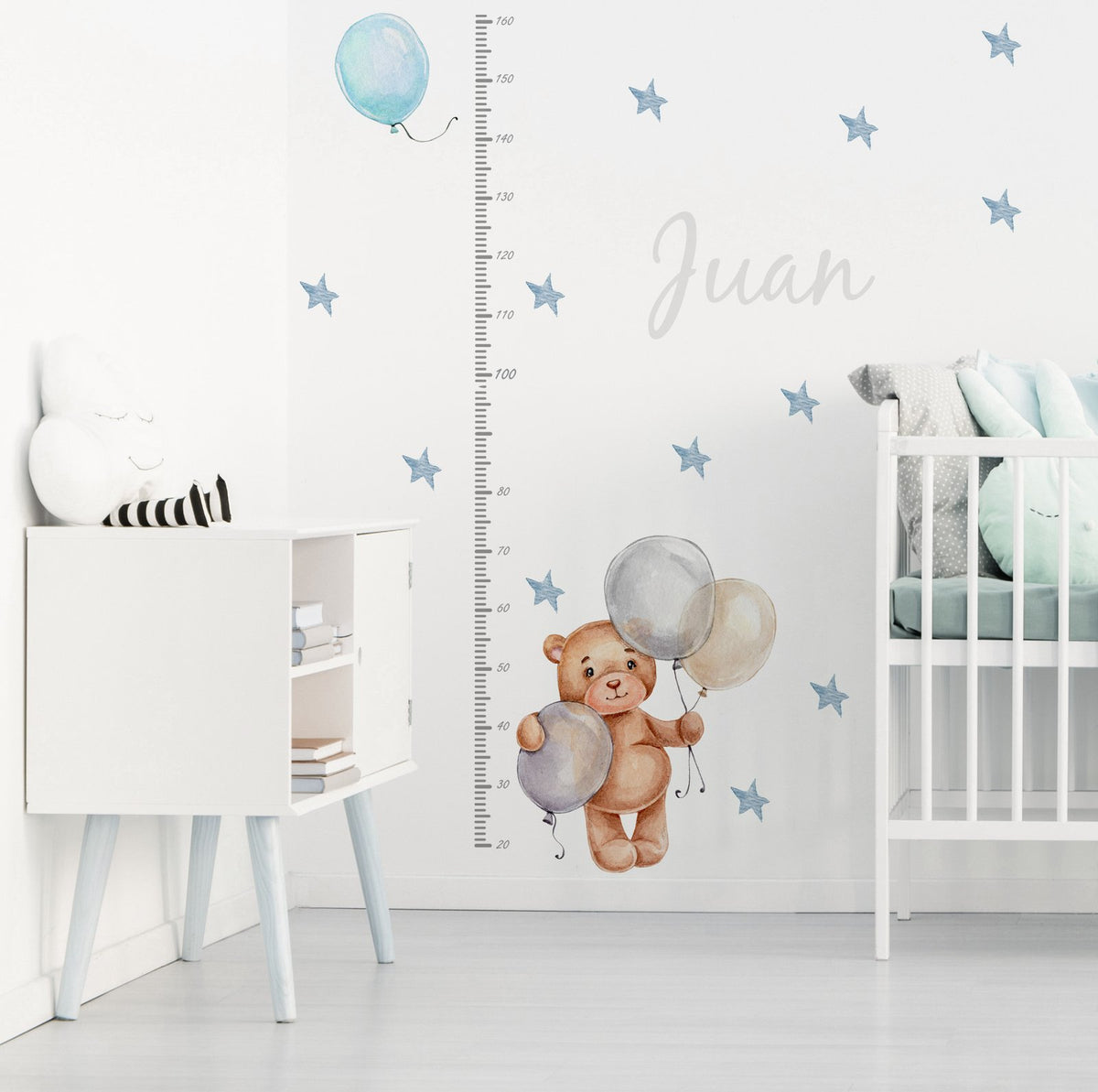 Vinilos Adhesivos Promo 2x1 Medidor y Oso Globos y Estrellas
