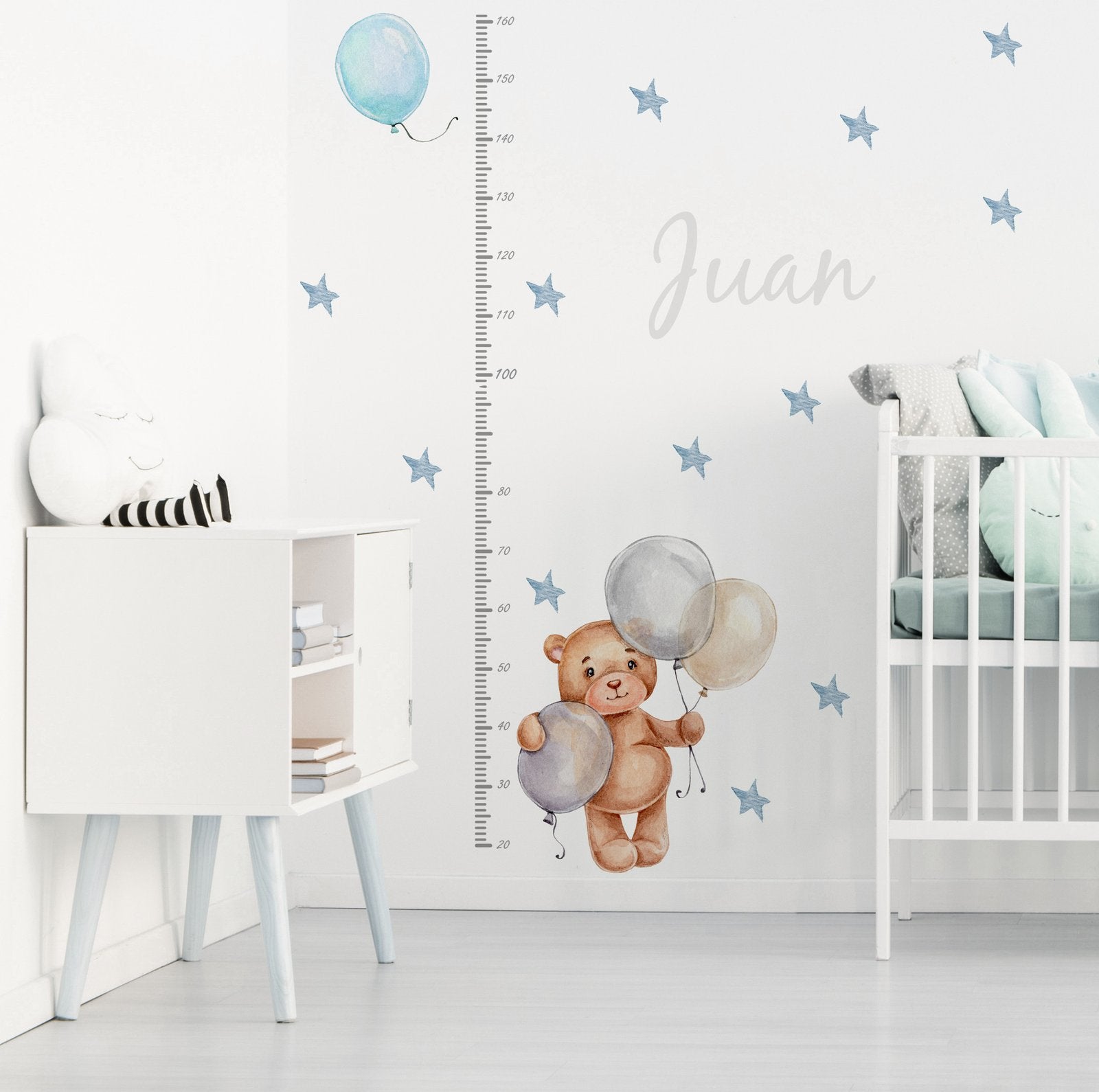 Vinilos Adhesivos Promo 2x1 Medidor y Oso Globos y Estrellas