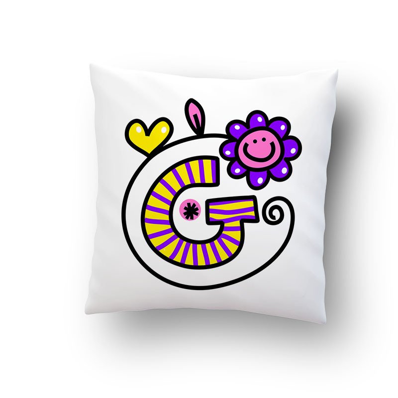 Funda o Cojín Inicial de Nombre Monograma Flor