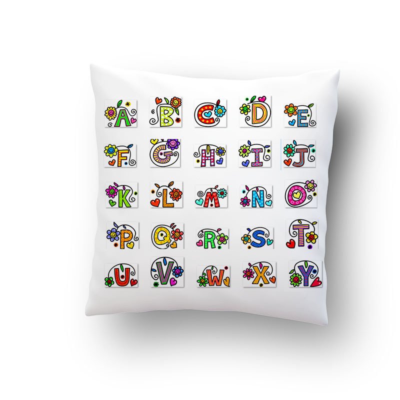 Funda o Cojín Inicial de Nombre Monograma Flor
