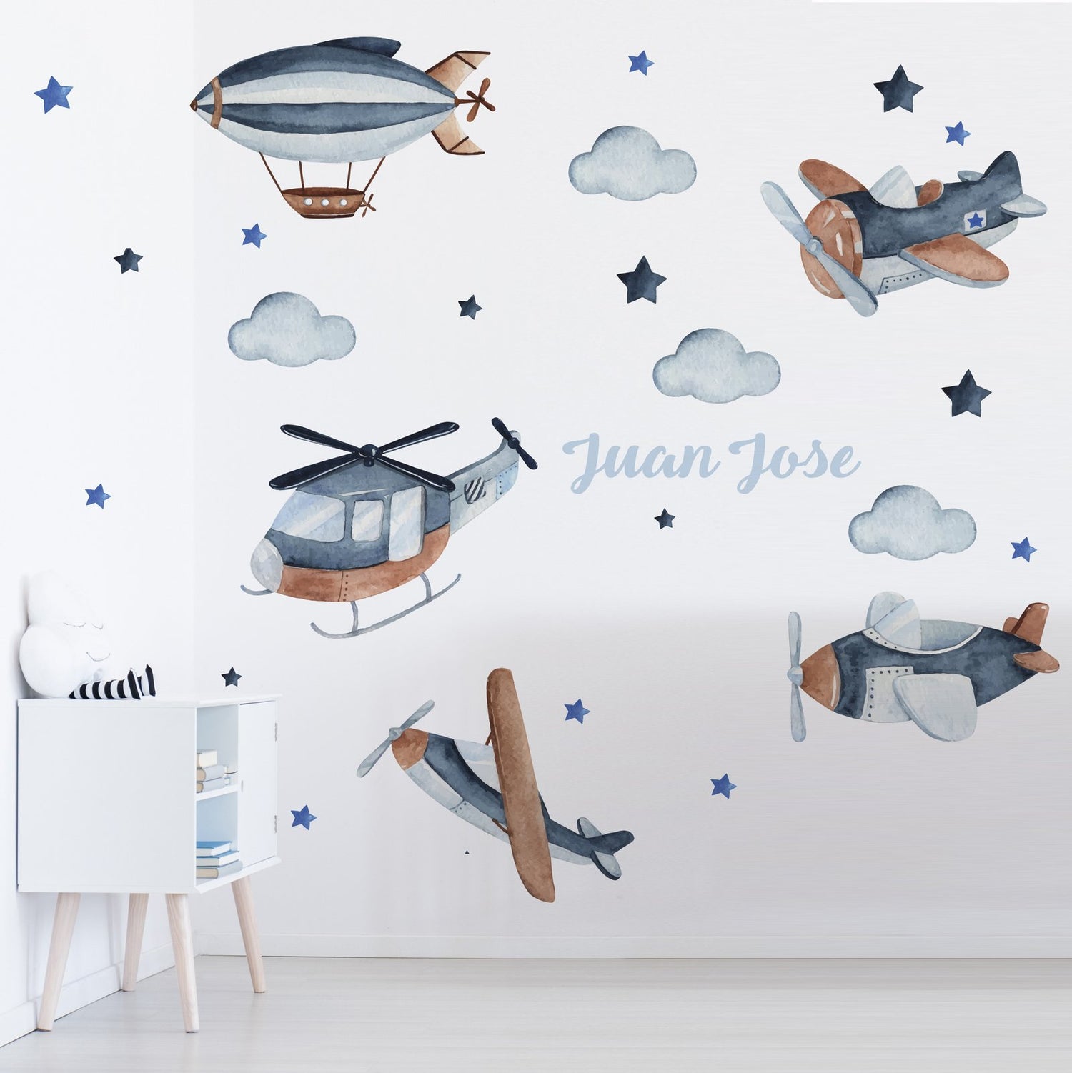vinilos de aviones y medidor estrellas nubes