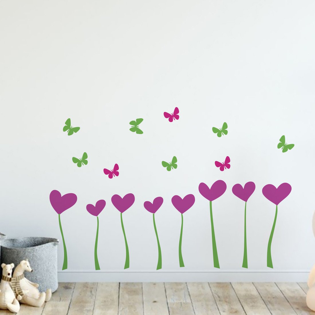 Vinilo Decorativo Adhesivo Jardín De Corazones