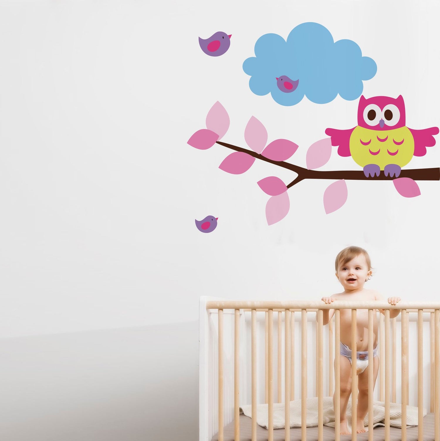 Adhesivos infantiles vinilos decorativos ramas buhos nubes pajaros Colombia Bogota Medellin Cali Barranquilla Bucaramanga