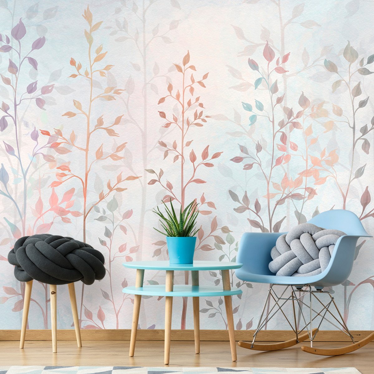 Mural Adhesivo Floral Acuarela