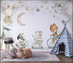 Mural Adhesivo Animales Acuarela Retro