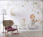 Mural Adhesivo Animales Acuarela Retro