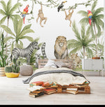 Papel tapiz adhesivo infantil animales selva