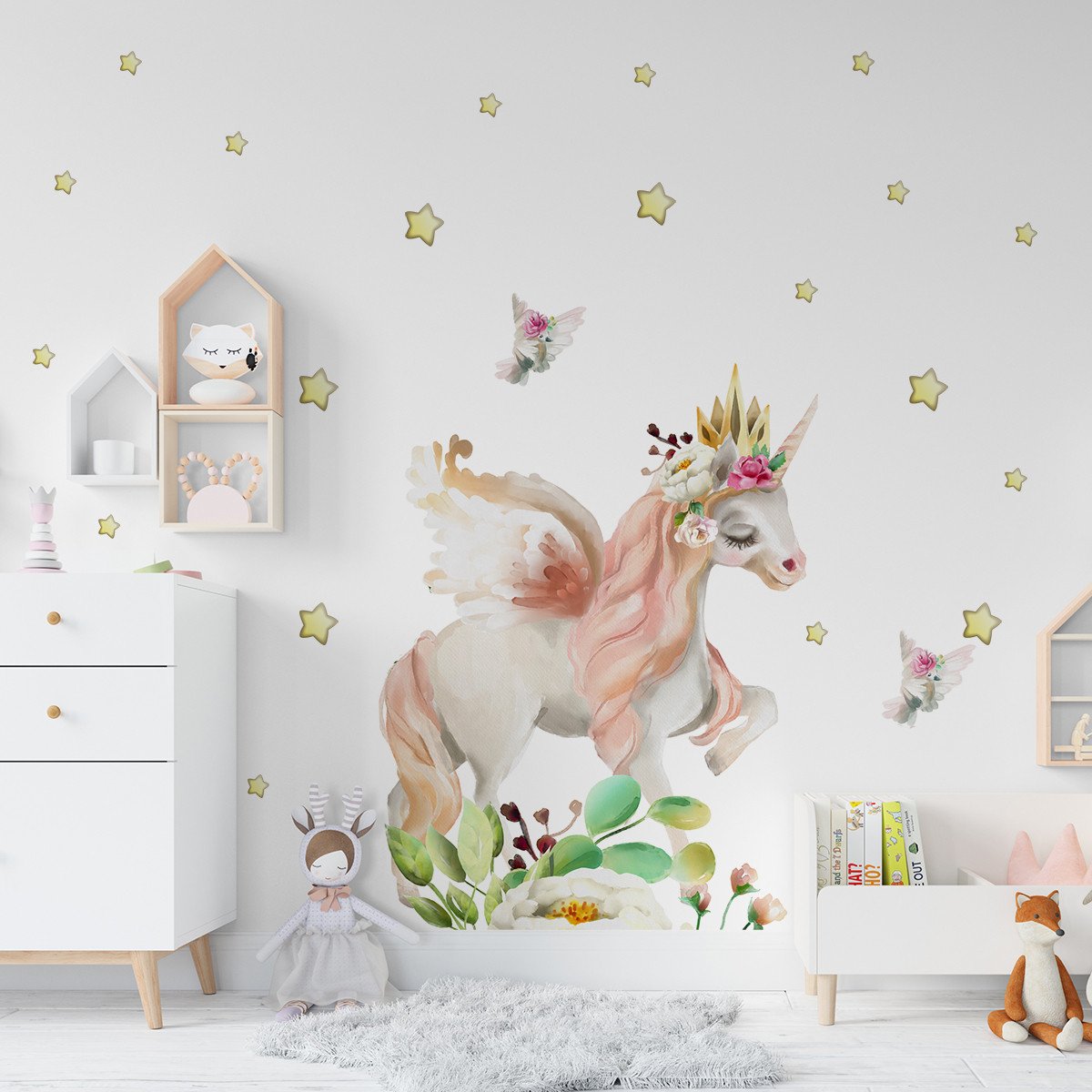 Vinilo Unicornio Pegaso Acuarela