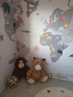 Vinilo Mapamundi Infantil de Animales