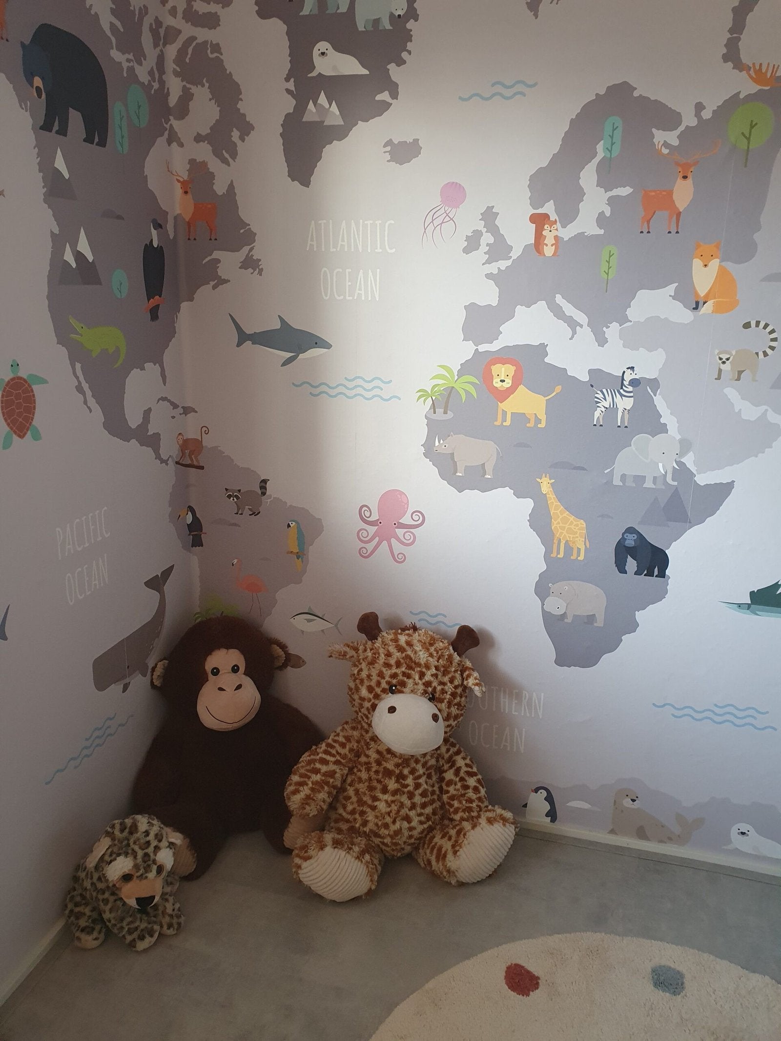 Vinilo Mapamundi Infantil de Animales
