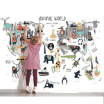 Vinilo mapa mundo de animales
