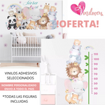 Vinilos Adhesivos Animales Flores Medidor Nombre