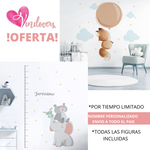 Vinilos Zorro  Globo Nubes Estrellas con Medidor elefante oso estrellas 2x1