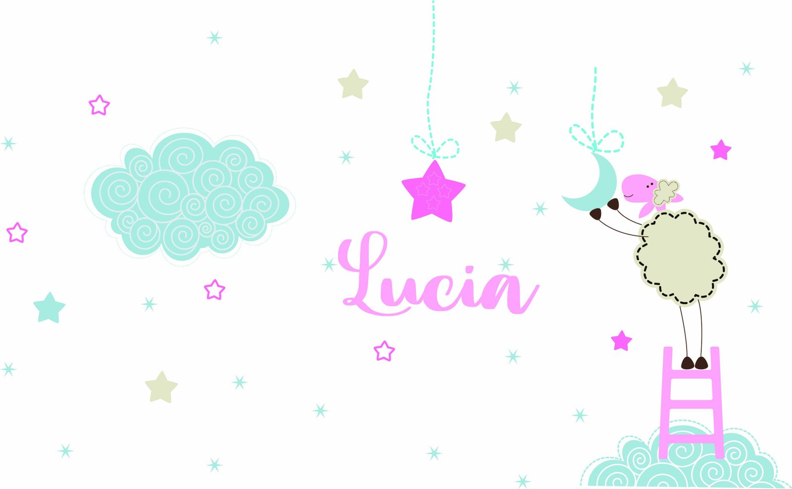 Adhesivos infantiles en vinilo decorativo ovejas Colombia Bogota Medellin Cali Barranquilla Bucaramanga Cartagena Ibague
