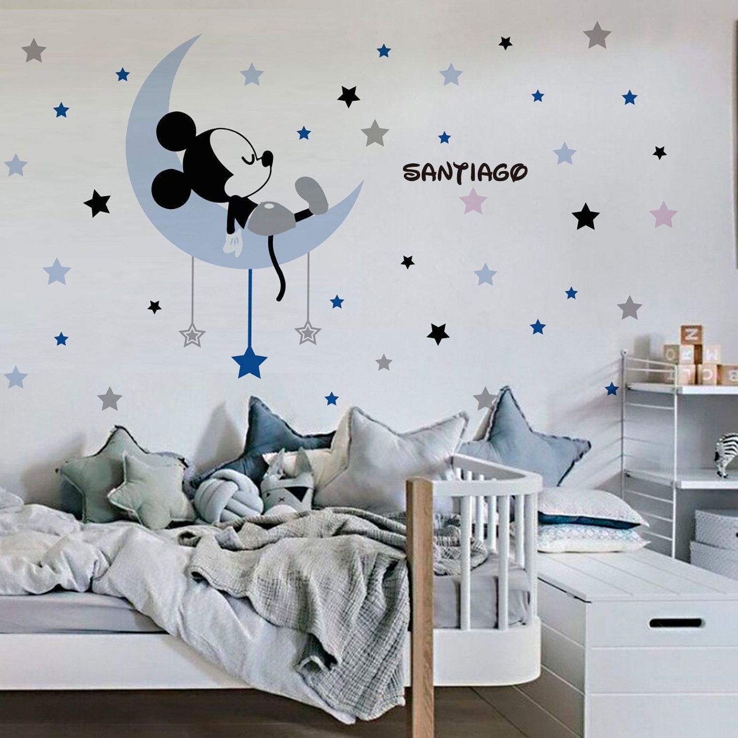 Vinilo mickey estrellas luna 