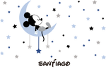 Vinilo mickey estrellas luna 