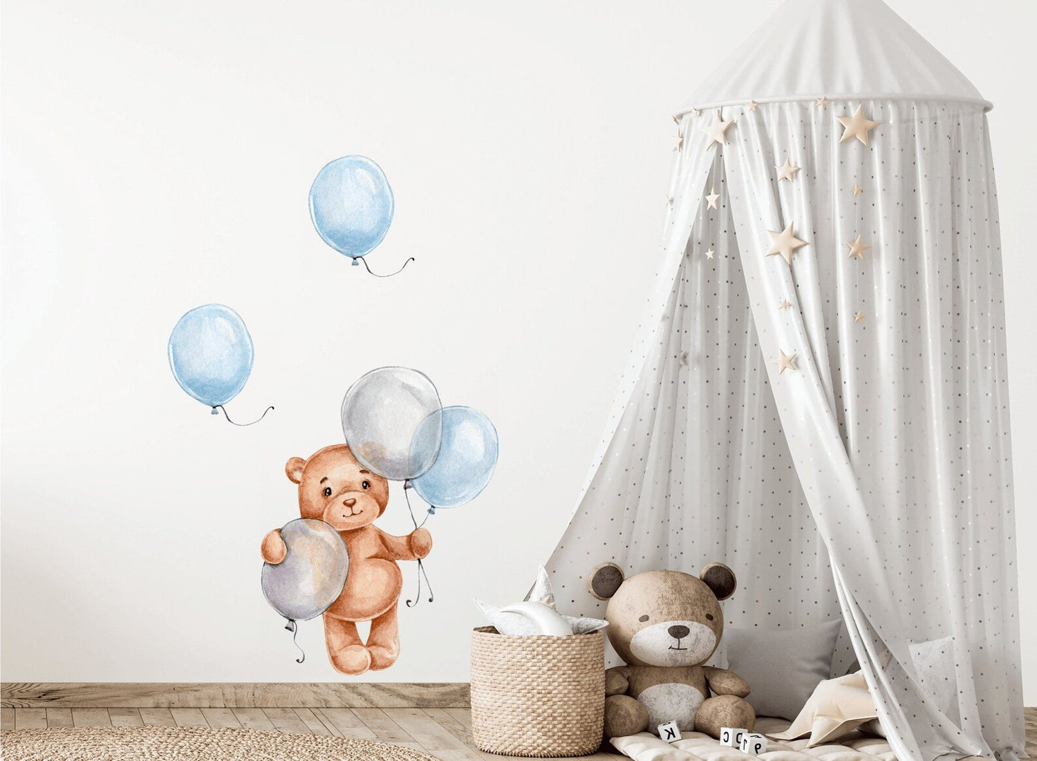 Vinilo Decorativo Oso Globos Bebe
