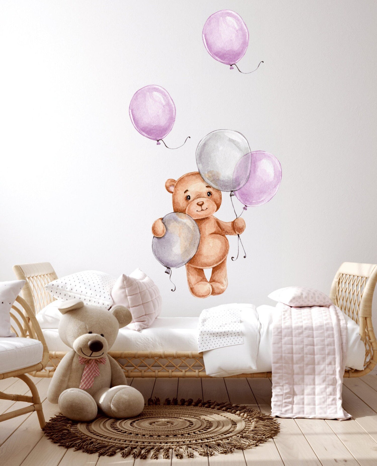 Vinilo Decorativo Oso Globos Bebe