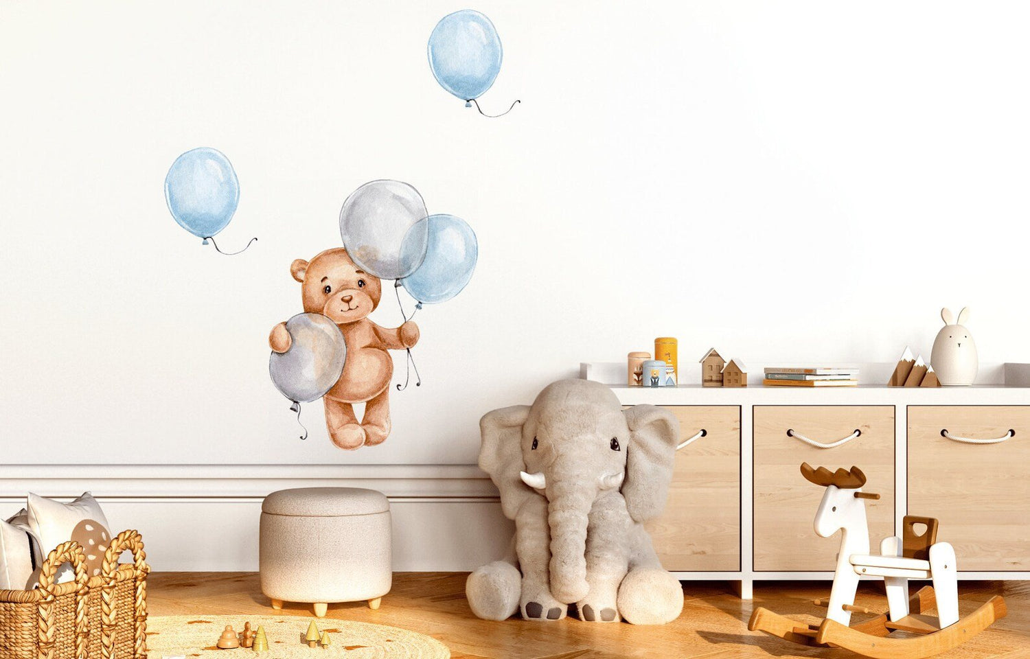 Vinilo Decorativo Oso Globos Bebe