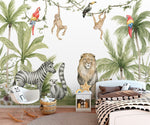 Papel tapiz adhesivo infantil animales selva