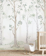 Papel Tapiz Mural Adhesivo Bosque Natural Acuarela