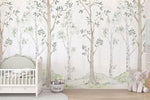 Papel Tapiz Mural Adhesivo Bosque Natural Acuarela