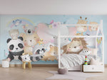 Papel tapiz vinilo adhesivo infantil animales