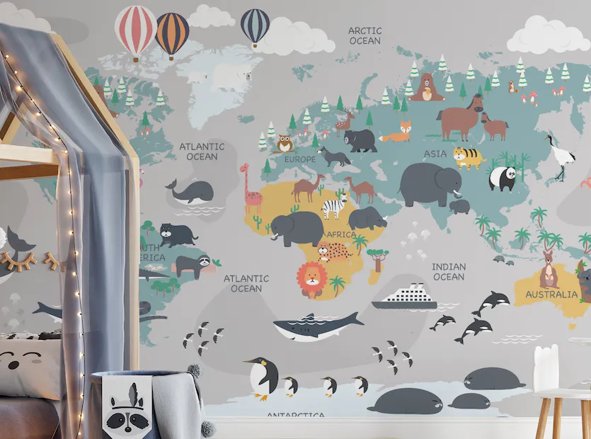 Papel tapiz vinilo adhesivo mapa
