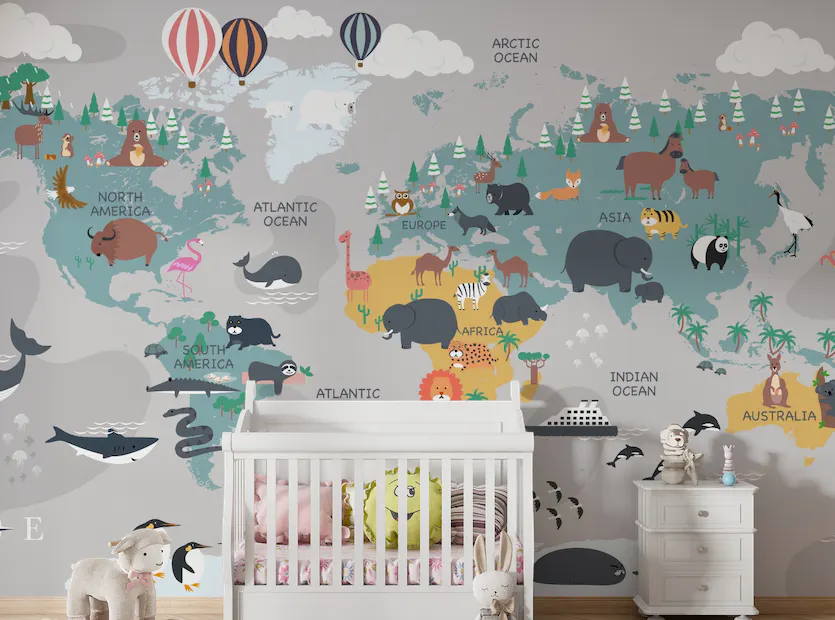 Papel tapiz vinilo adhesivo mapa
