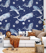 Papel Tapiz Vinilo Adhesivo Mural Ballenas