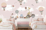 Papel Tapiz Infantil Vinilo Adhesivo Globos y Animales