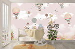 Papel Tapiz Infantil Vinilo Adhesivo Globos y Animales