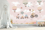 Papel Tapiz Infantil Vinilo Adhesivo Globos y Animales