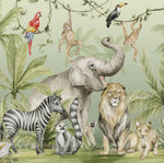 Papel Tapiz Vinilo Adhesivo Jungla Selva Zafari Animales
