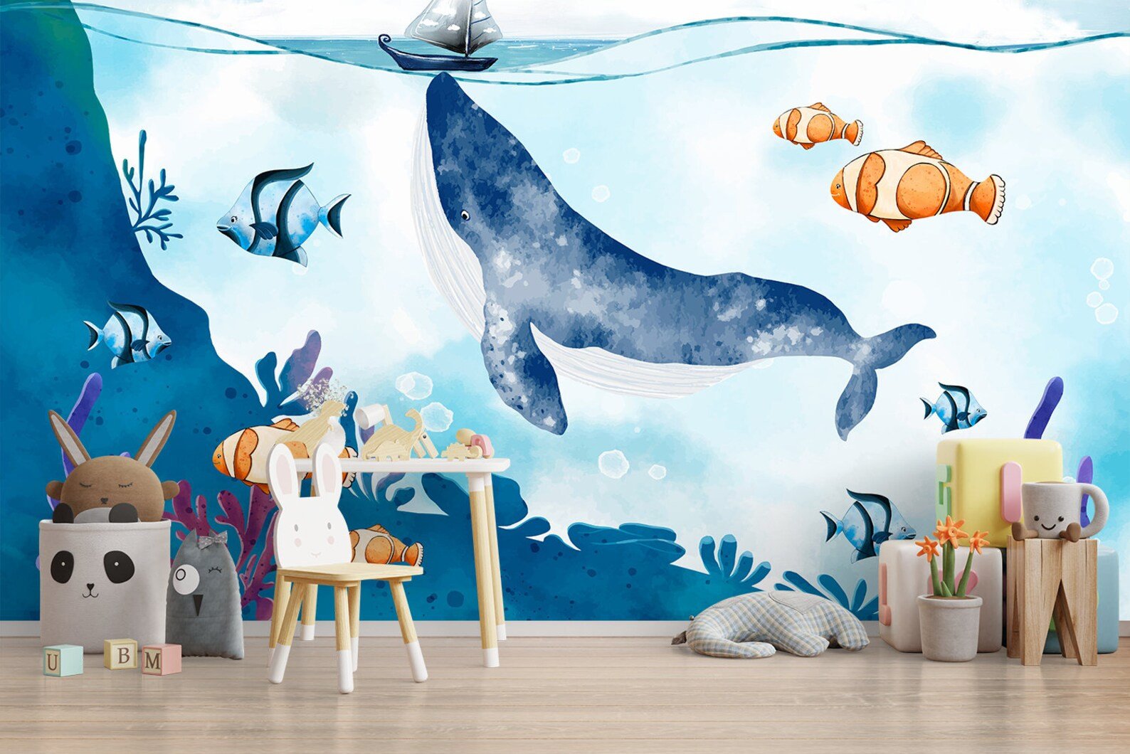 Papel Tapiz Vinilo Adhesivo Animales de Mar