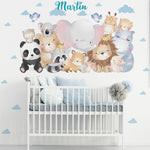 vinilo decorativo adhesivo infantil animales nubes