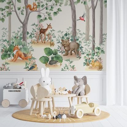 Papel Tapiz Vinilo Adhesivo Bosque Silvestre Infantil