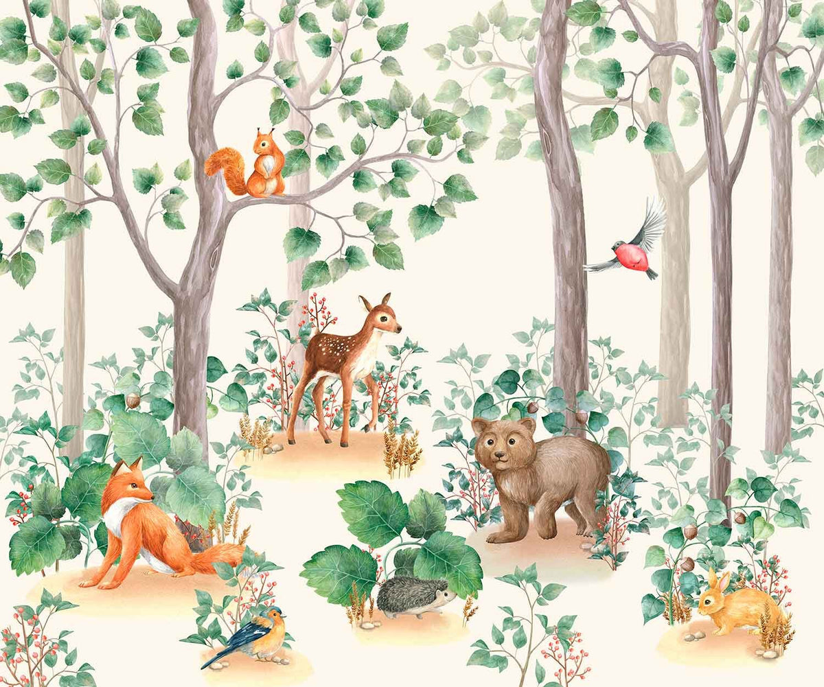 Papel Tapiz Vinilo Adhesivo Bosque Silvestre Infantil