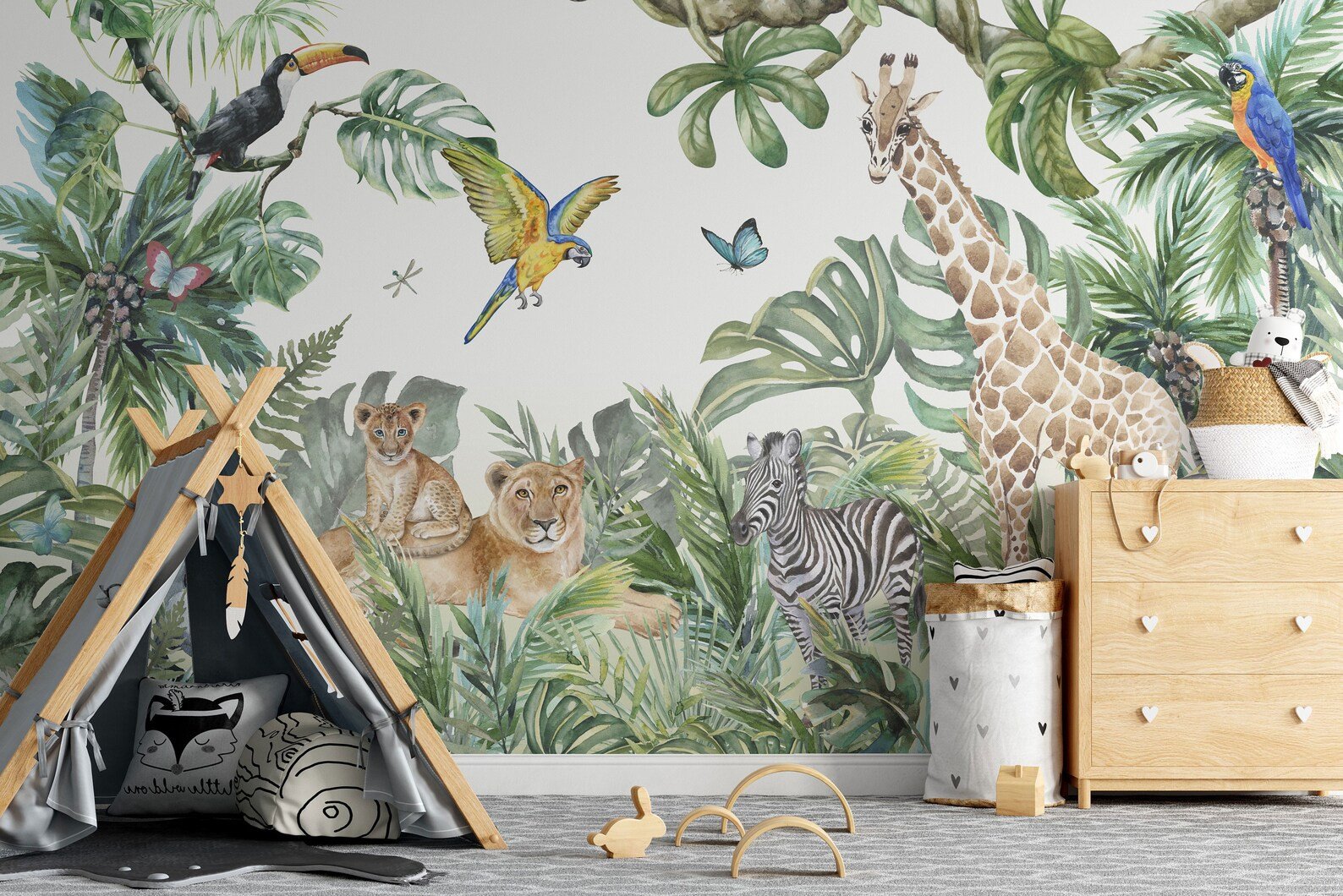 Papel Tapiz Adhesivo Infantil Animales Zafari