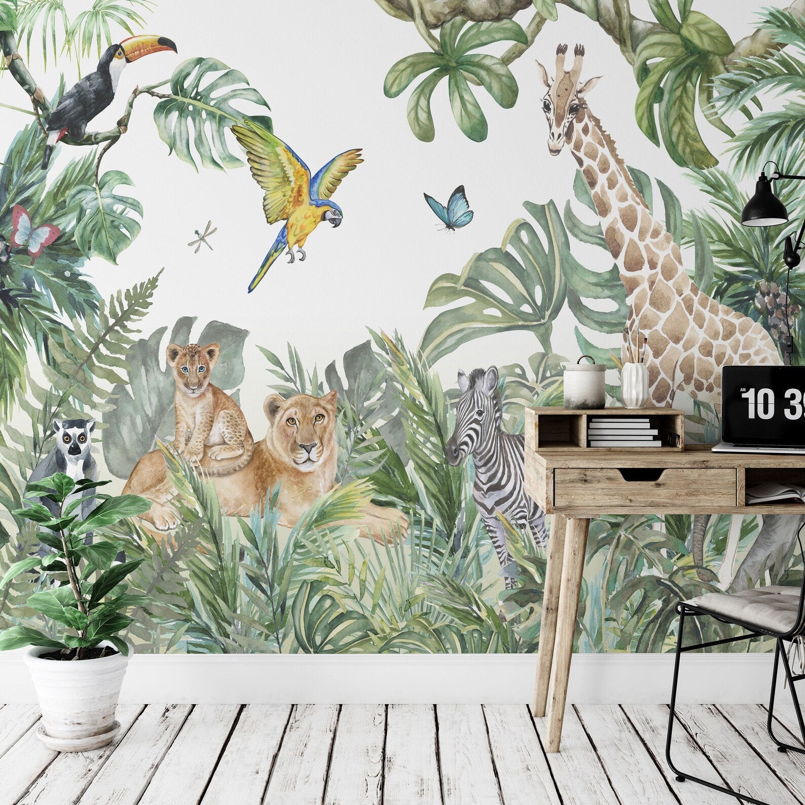 Papel Tapiz Adhesivo Infantil Animales Zafari