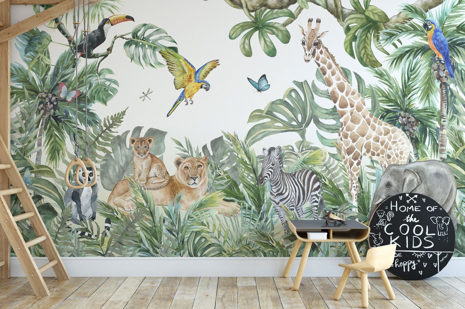 Papel Tapiz Adhesivo Infantil Animales Zafari