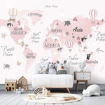 Vinilo Decorativo Adhesivo Mapa Infantil Niña Impresión
