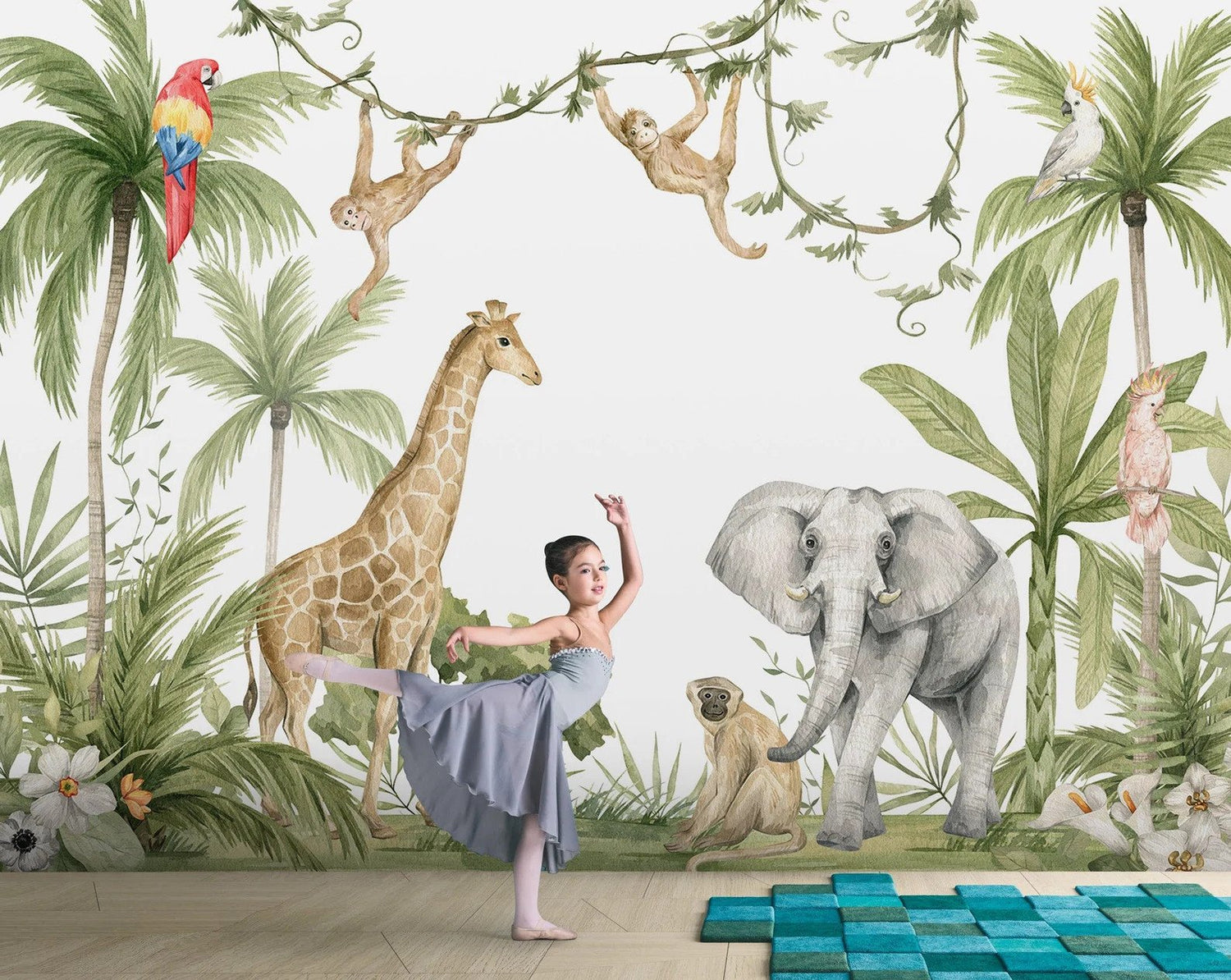 Papel Tapiz Jungla Acuarelada