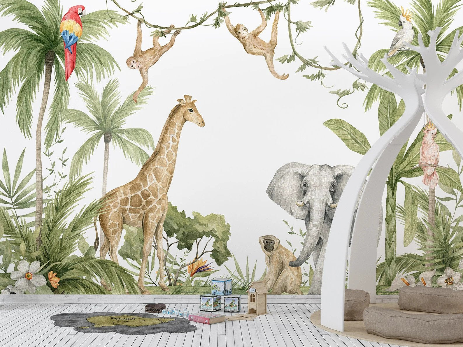 Papel Tapiz Jungla Acuarelada