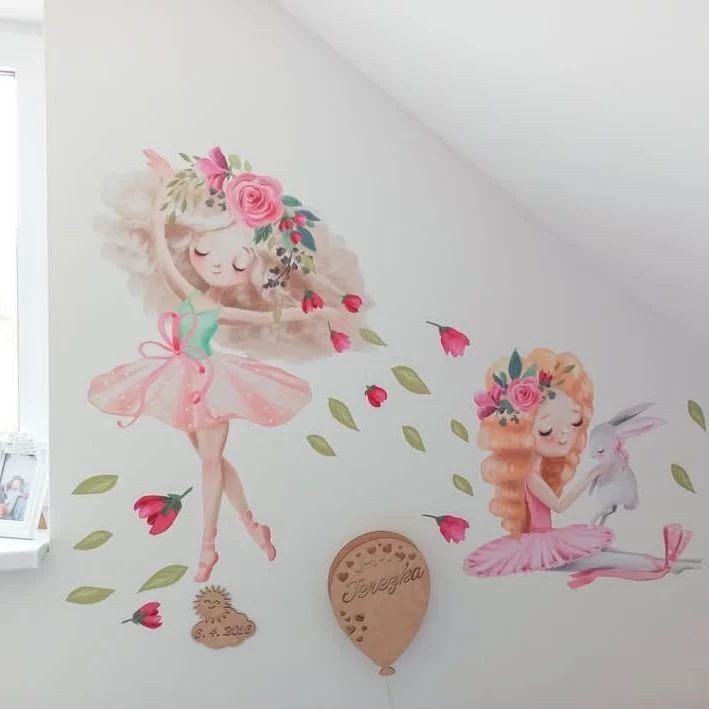 Vinilo Decorativo Adhesivo Bailarinas y Flores