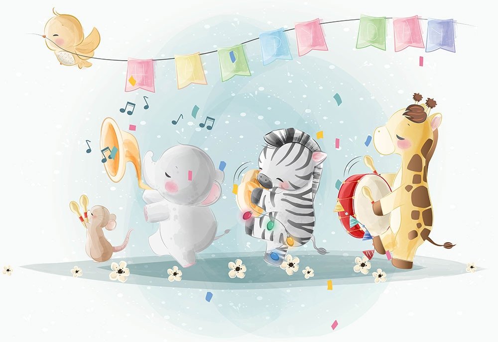 Papel Tapiz Animales Fiesta