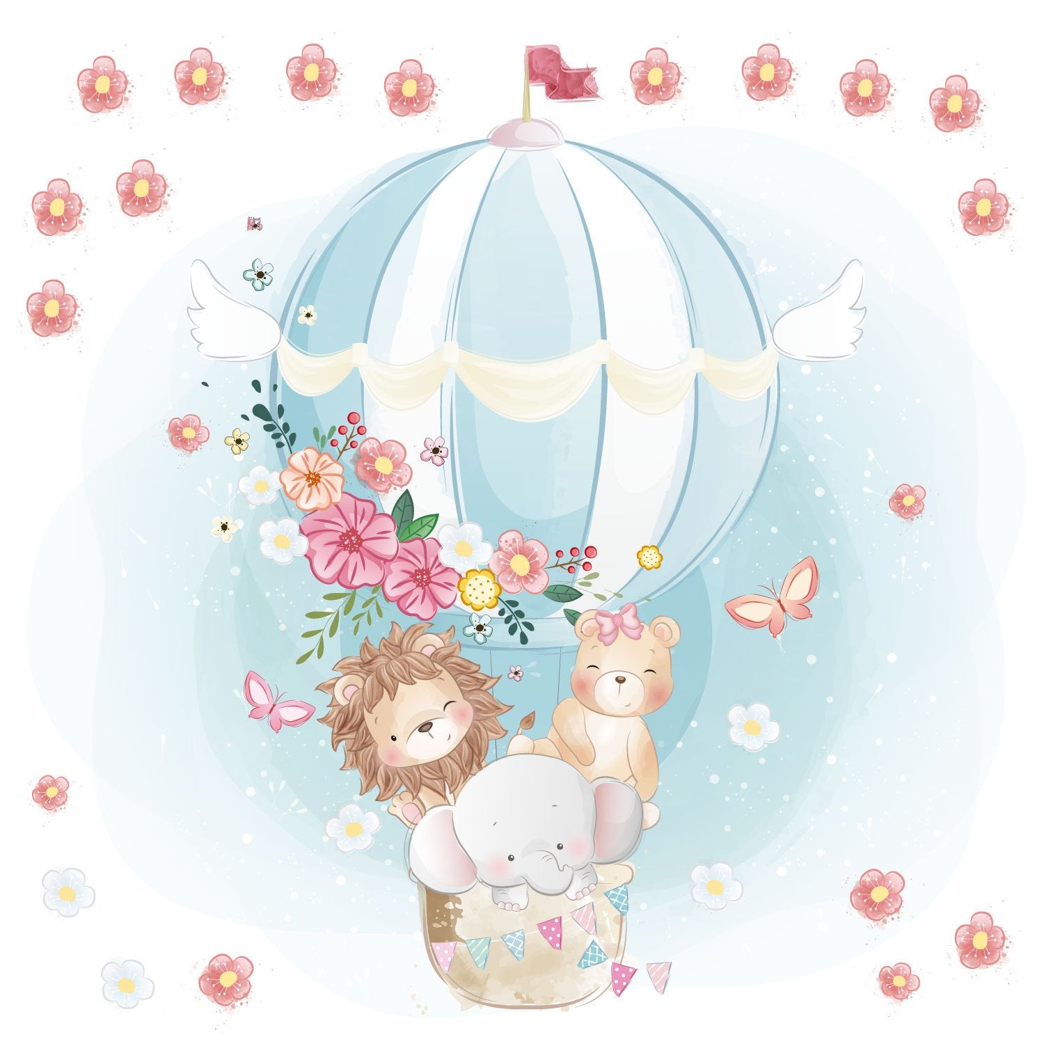 Vinilo Animales Globos Infantil