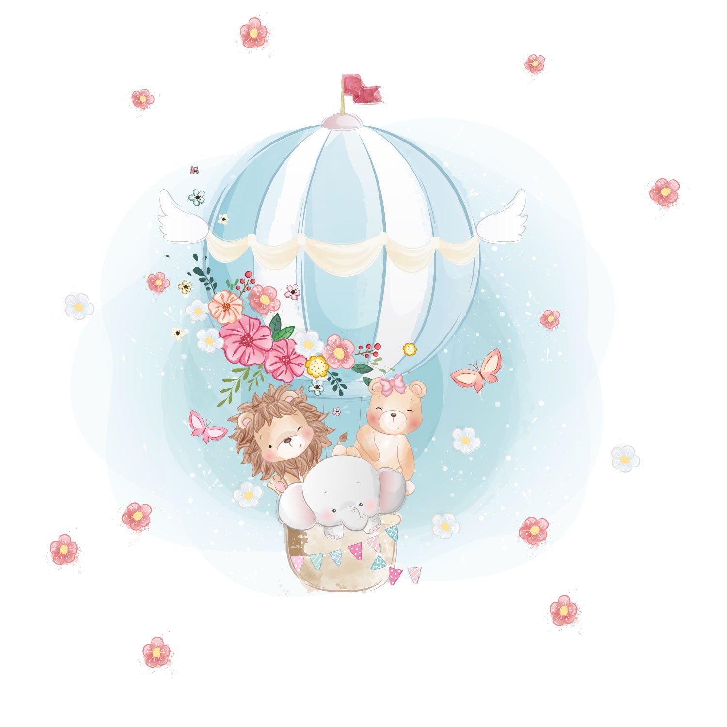 Vinilo Animales Globos Infantil