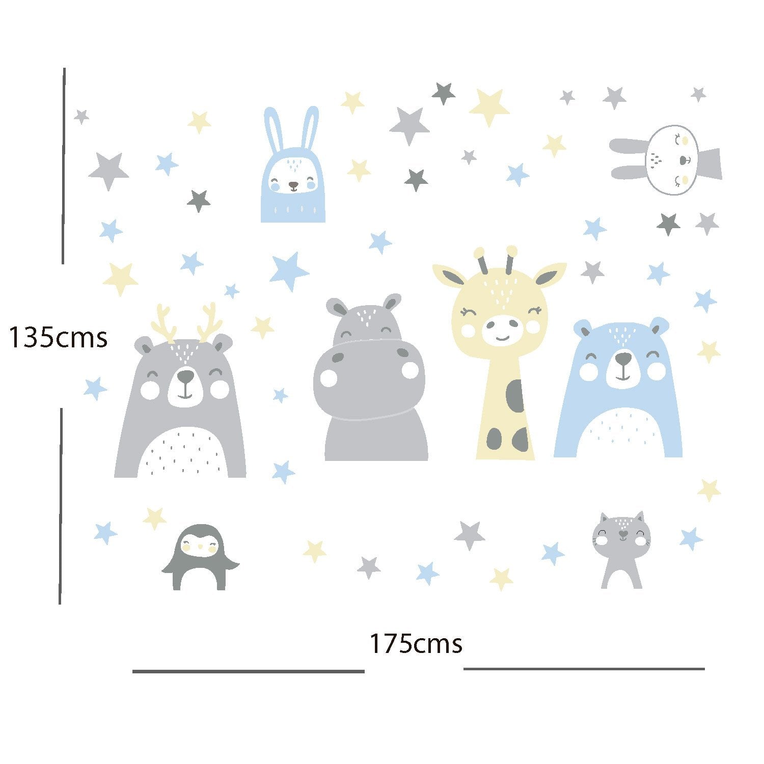 Vinilos Adhesivo Cabezas de Animales Estrellas Nombre
